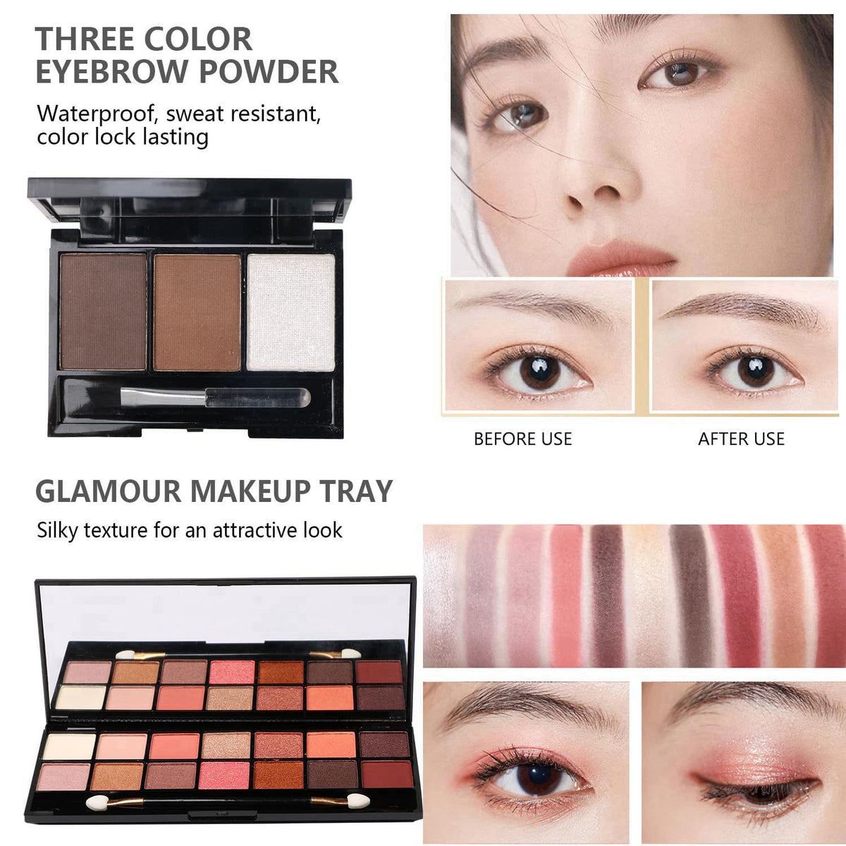 MTDXILTAI All in One Makeup Kit for Makeup storage bag 2X14 Colors Eyeshadow Palette Liquid Foundation Eyeliner Pencils 
