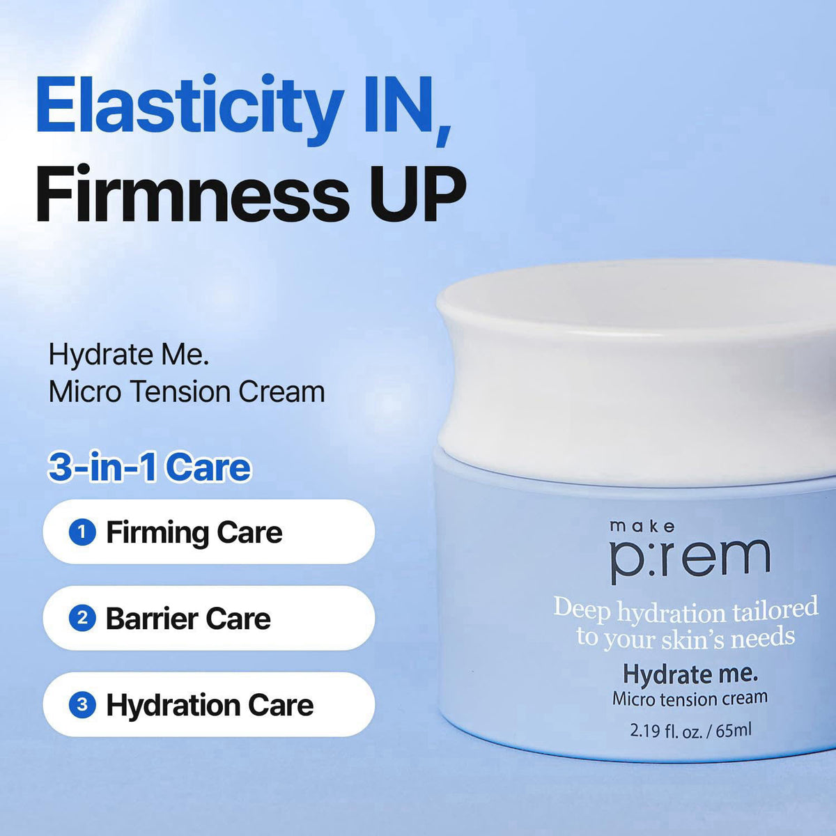 MAKEP:REM MAKE P:REM Hydrate Me. Micro Tension Cream, 2.19 fl.oz. (65mL) – packaging and label