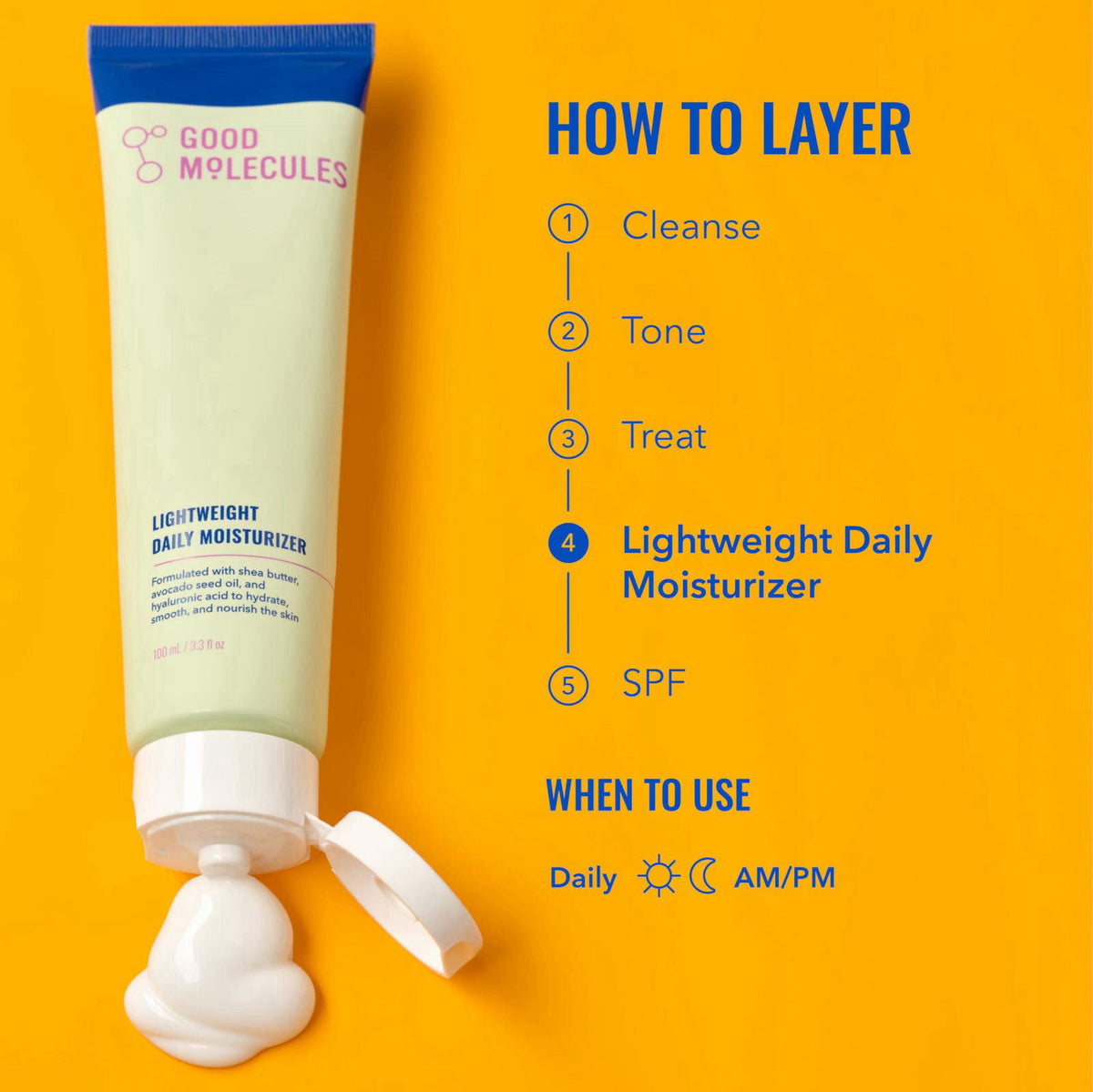 Good Molecules Lightweight Daily Moisturizer, Face Cream, Pack of 2 – back view and specifications