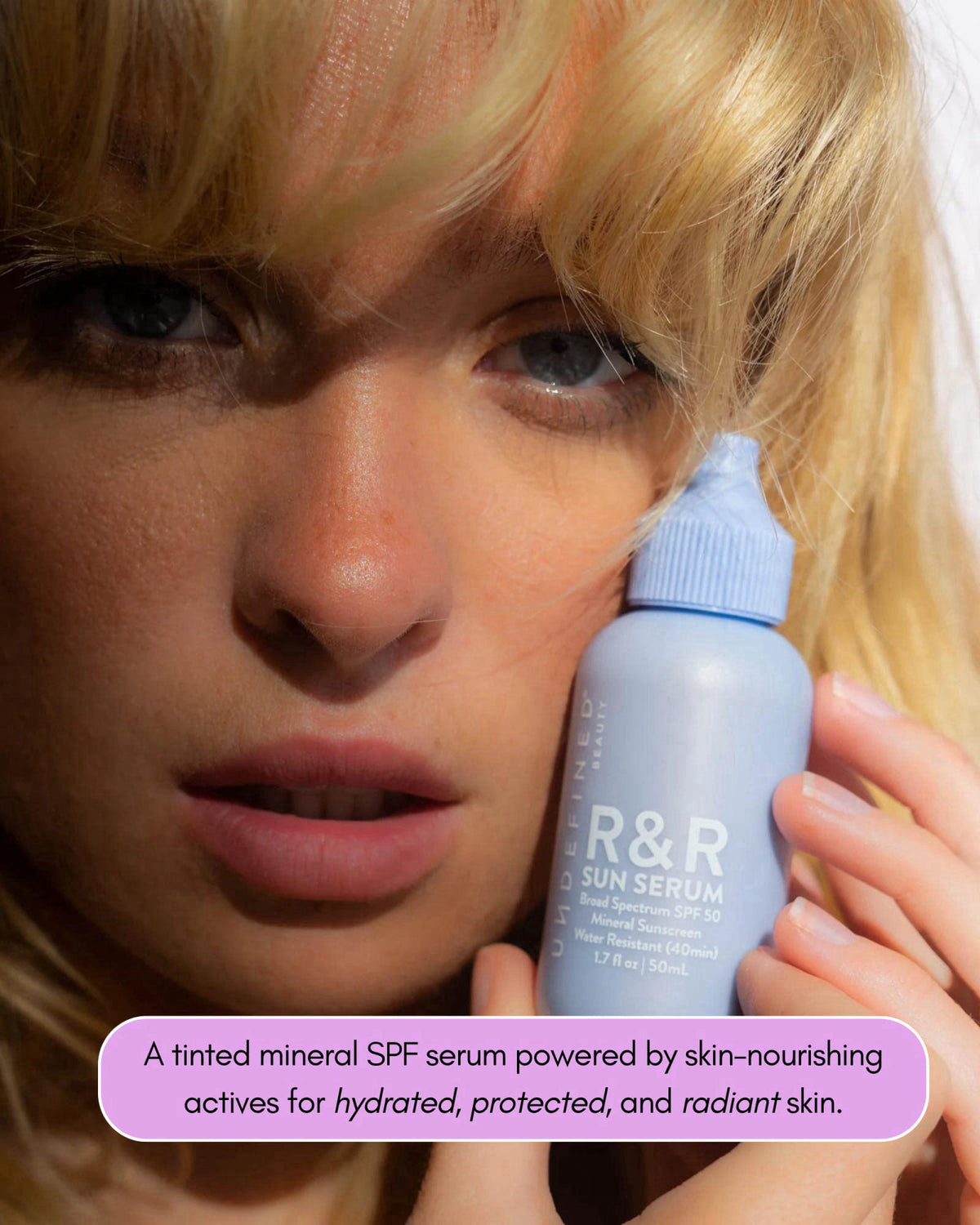 Undefined R&R Sun Serum SPF 50 PA++++ Tinted Mineral Sunscreen with Niacinamide, Water Resistant Broad Spectrum Protecti