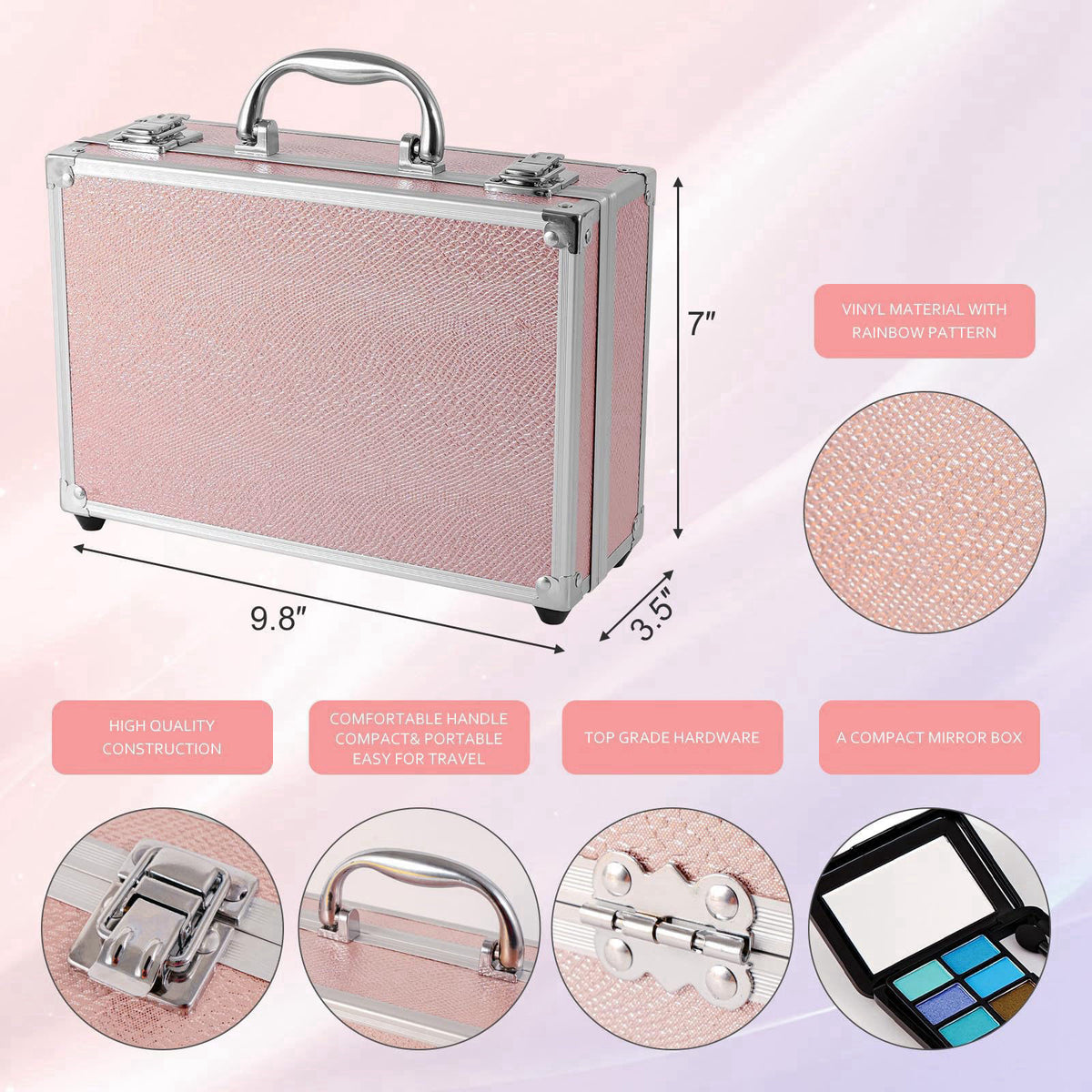 AOLIKOKO Makeup Kit for Teenager & Women Full Kit, All- In- One Makeup Set With The Cosmetic Train Case, Professional Ma