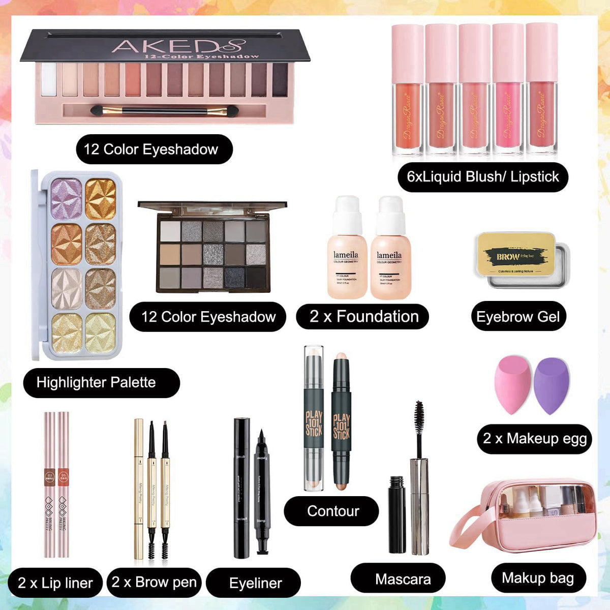 Ruicen Makeup Kit for Women Full Kit, Maquillaje para Mujer en Oferta, Makeup Kit for Teens Includes Foundation Eyeshado