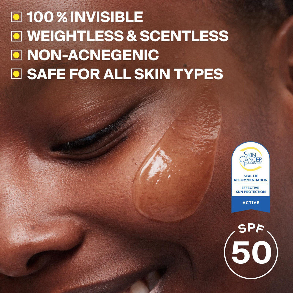 Supergoop! Unseen Sunscreen for Face, SPF 50 Clear & Invisible – packaging and label