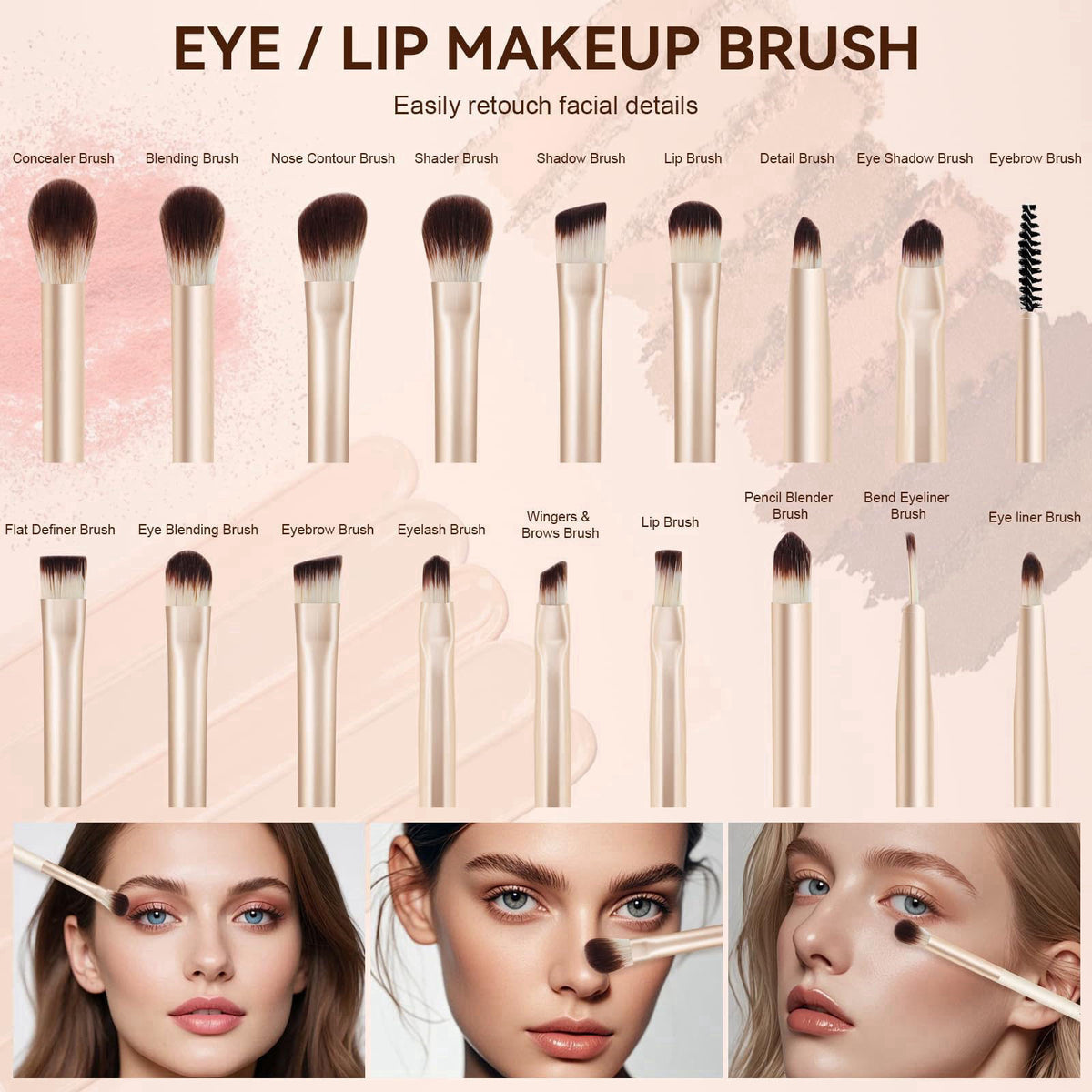 ALLFYL 49 Pcs Makeup Brushes Set, Professional Premium Make up Brushes Kit with Leather Case, Complete Makeup Brush Set 