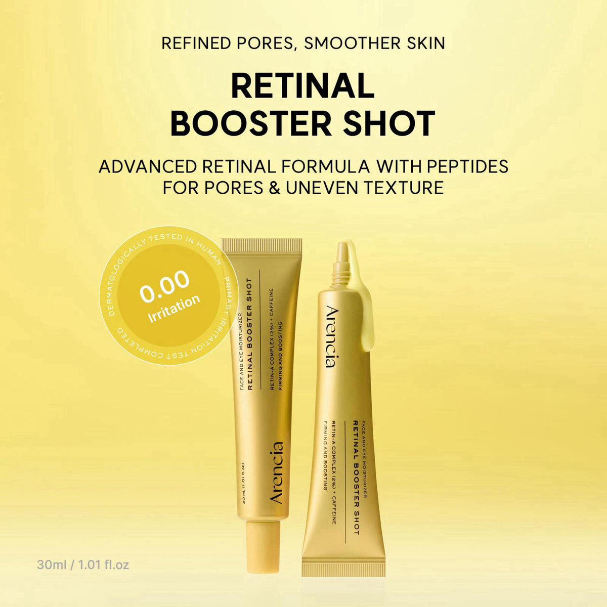 Arencia Retinal Night Serum with Caffeine & Ectoin for Mature Skin – close-up detail
