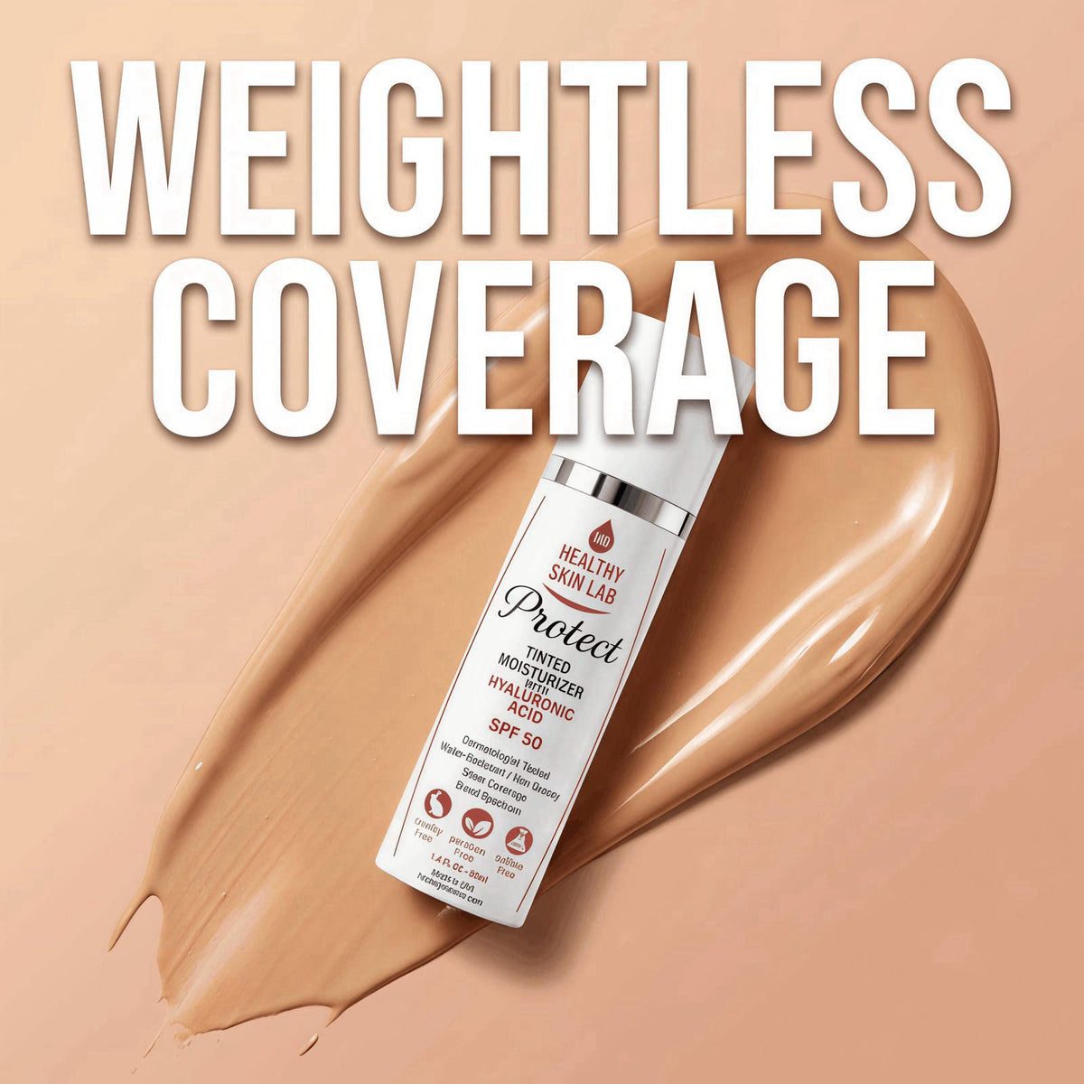 Healthy Skin Lab Protect Tinted Moisturizer SPF 50, Sheer Universal Tint, Lightweight Hydrating Mineral Sunscreen for Fa
