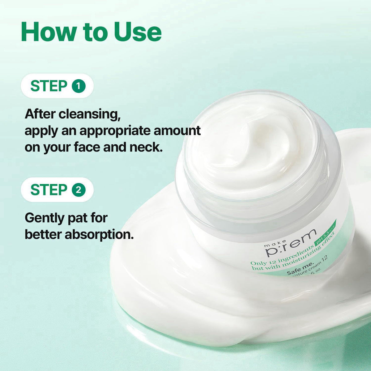 MAKEP:REM MAKE P:REM Safe Me. Relief Moisture Cream 12, 2.70 fl.oz. (80mL) – alternate angle
