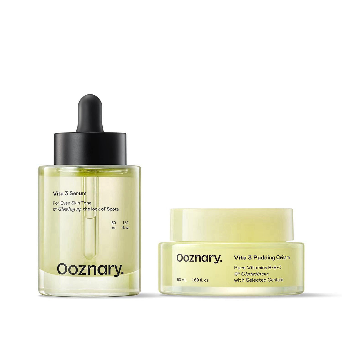 OOZNARY Vita 3 Serum + Pudding Cream Set - Triple Vitamin Formula for Glow 3.38 fl oz l 100ml – product photo (Serums)