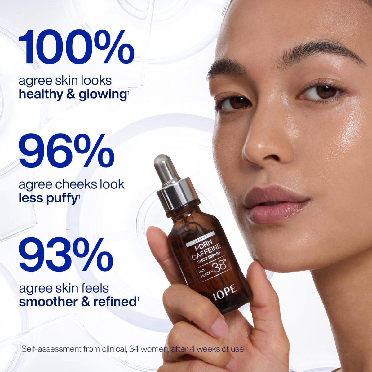 IOPE Expert PDRN Caffeine Shot Serum, 1.01 fl. oz. – back view and specifications