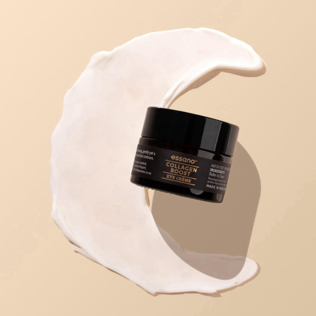 Essano Collagen Boost Eye Cream, 10g – back view and specifications