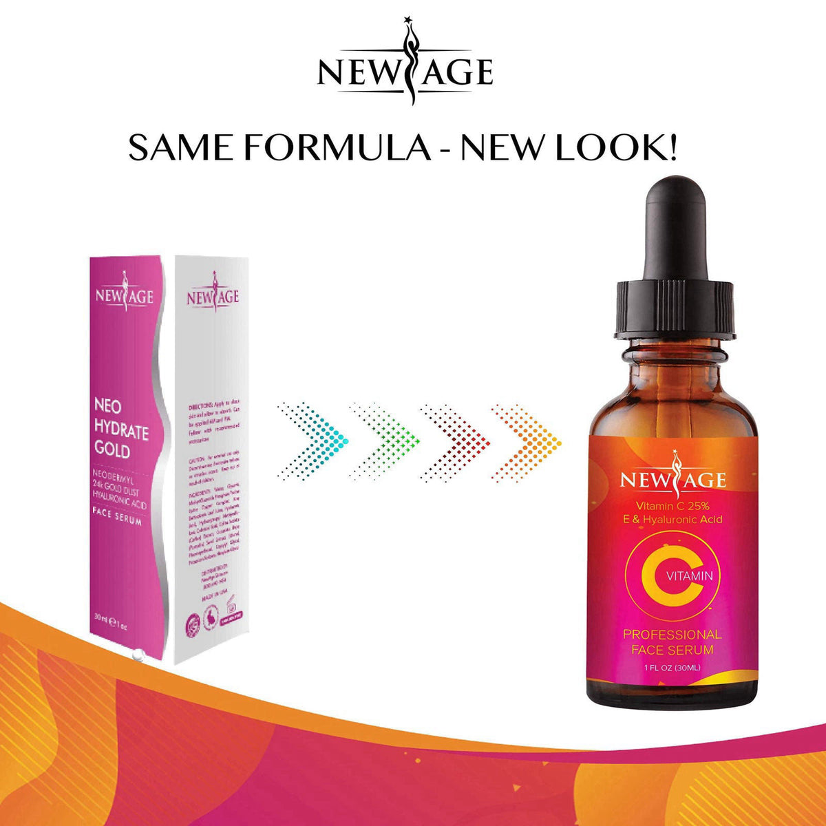 (2-PACK) Vitamin C Serum with Hyaluronic Acid for Face and Eyes - Natural Anti Aging Eye Serum - Facial Serum Fades Age 