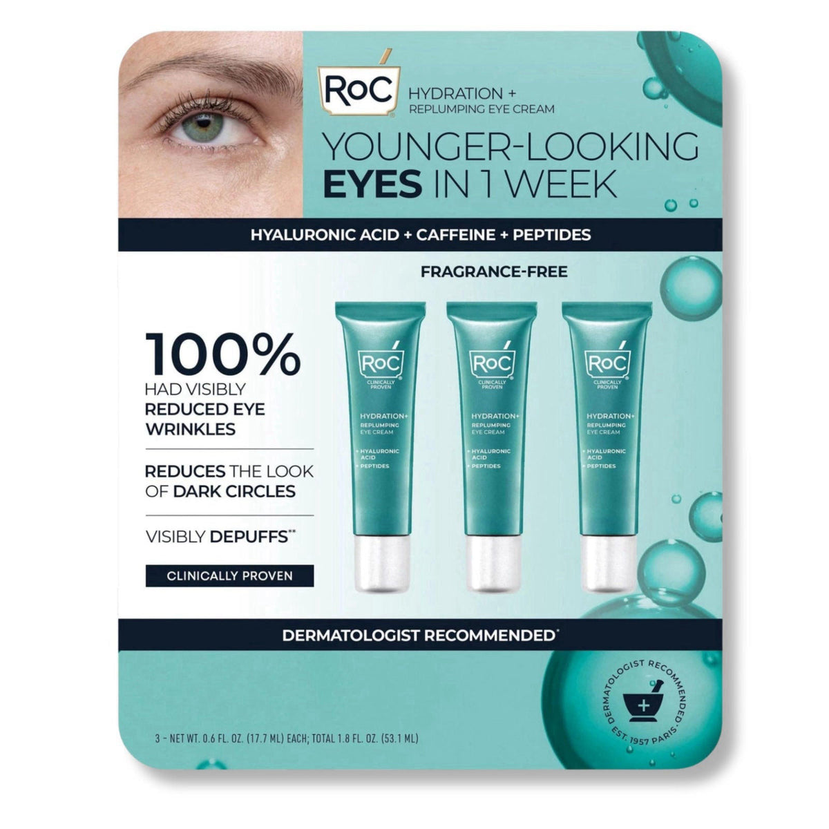 RoC Hydrate and Plump Eye Cream 0.6 oz 3-pack – product photo (Creams)
