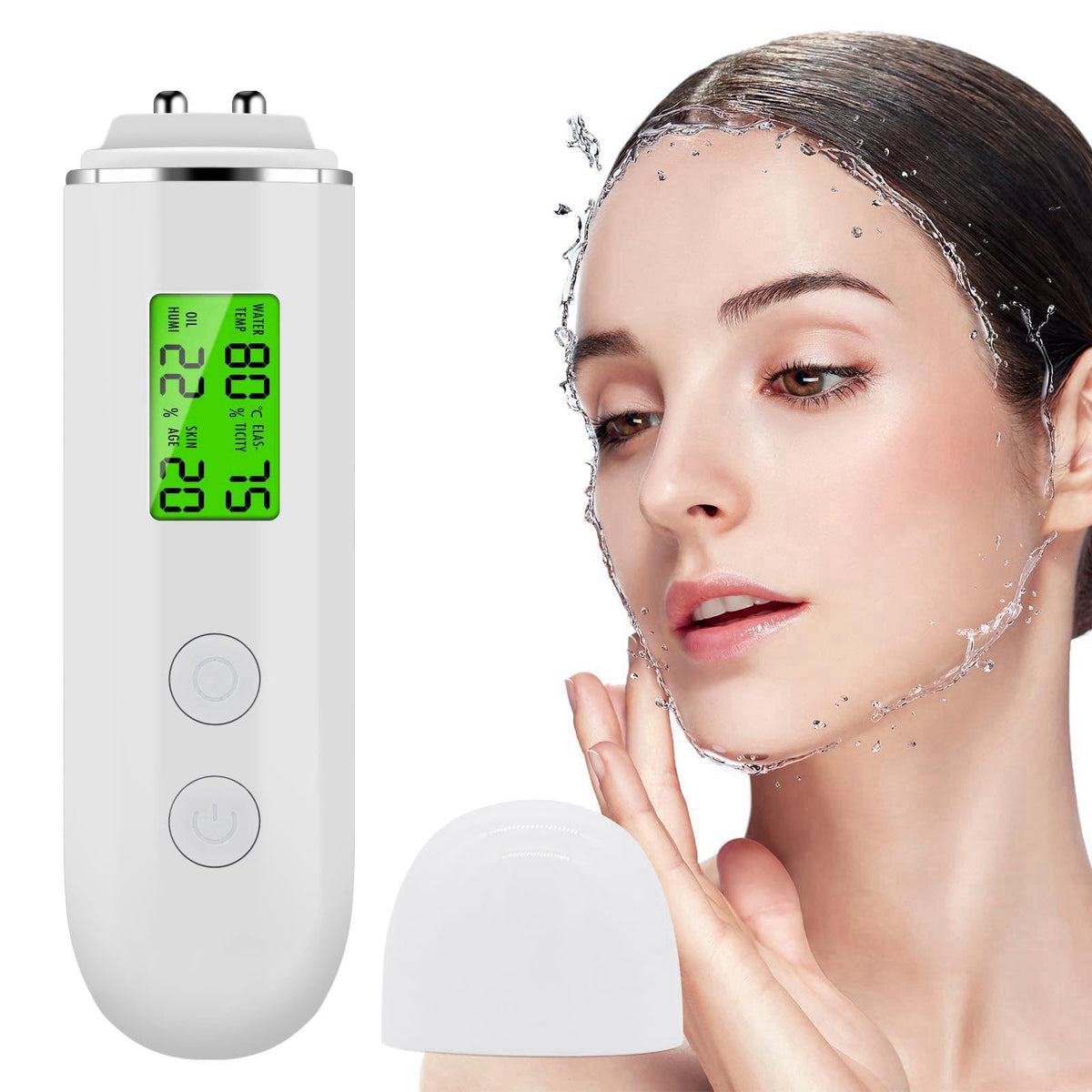VOOADA LCD Digital Precision Skin Oil Content Analyzer, Moisture Tester Skin Monitor Detector, Face Care Tool for Beauty