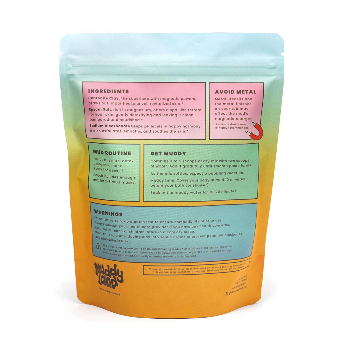 Muddyland Bentonite Clay Bath Soak & Full Body Mud Mask with Epsom Salt, Self Care Gift for Women - Mud Magnet – close-u