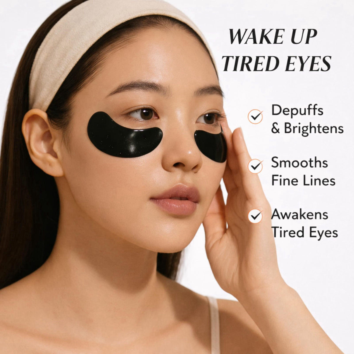 Bumfuzz Green Tea Under-Eye Patches & Makeup Sponge Set, 24 Pairs Eye Gel Patches with Caffeine, Niacinamide, Magnesium 