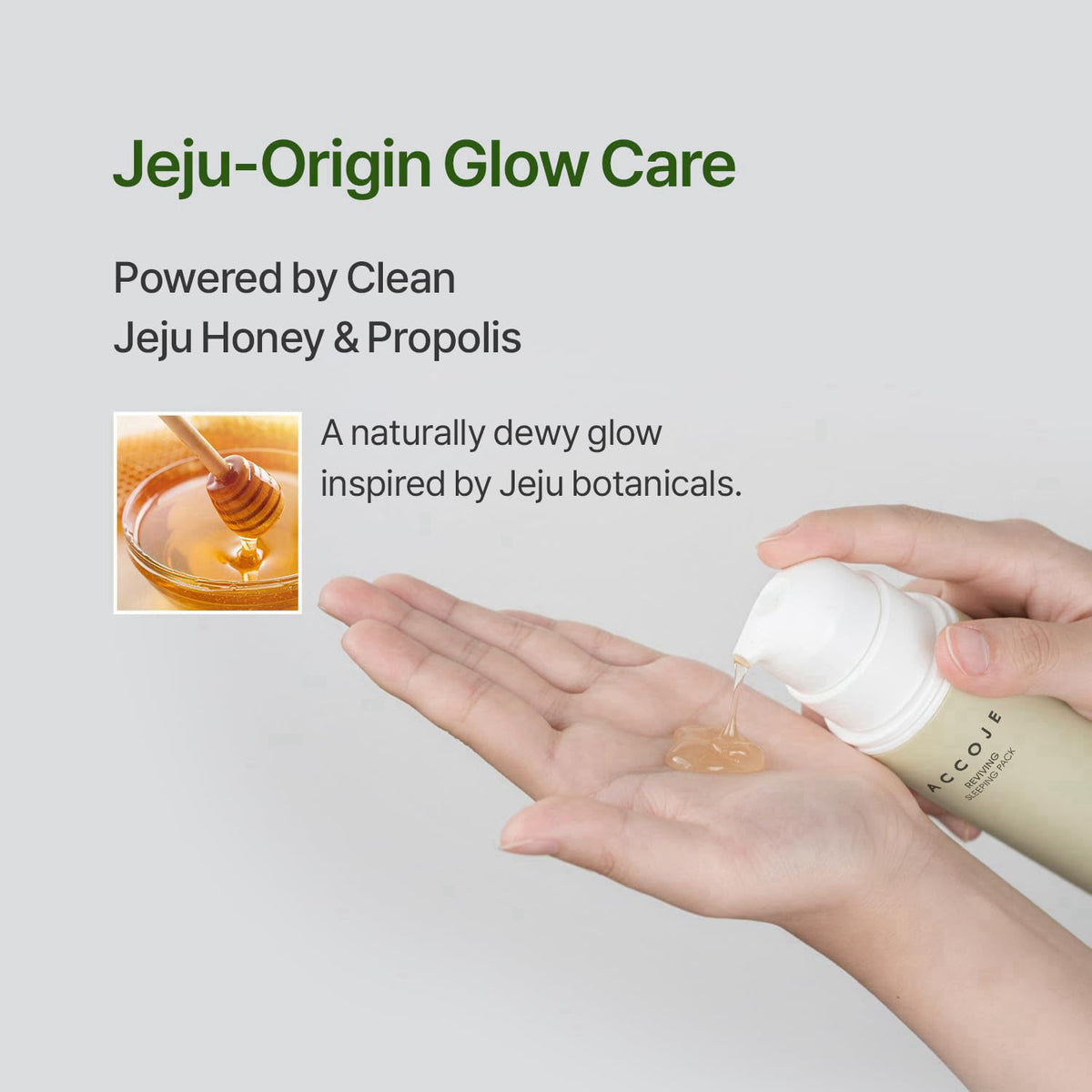ACCOJE Reviving Sleeping Pack, Jeju Honey & Propolis Hydrating Overnight Mask, Lightweight Gel Cream for Moisturized, Ra