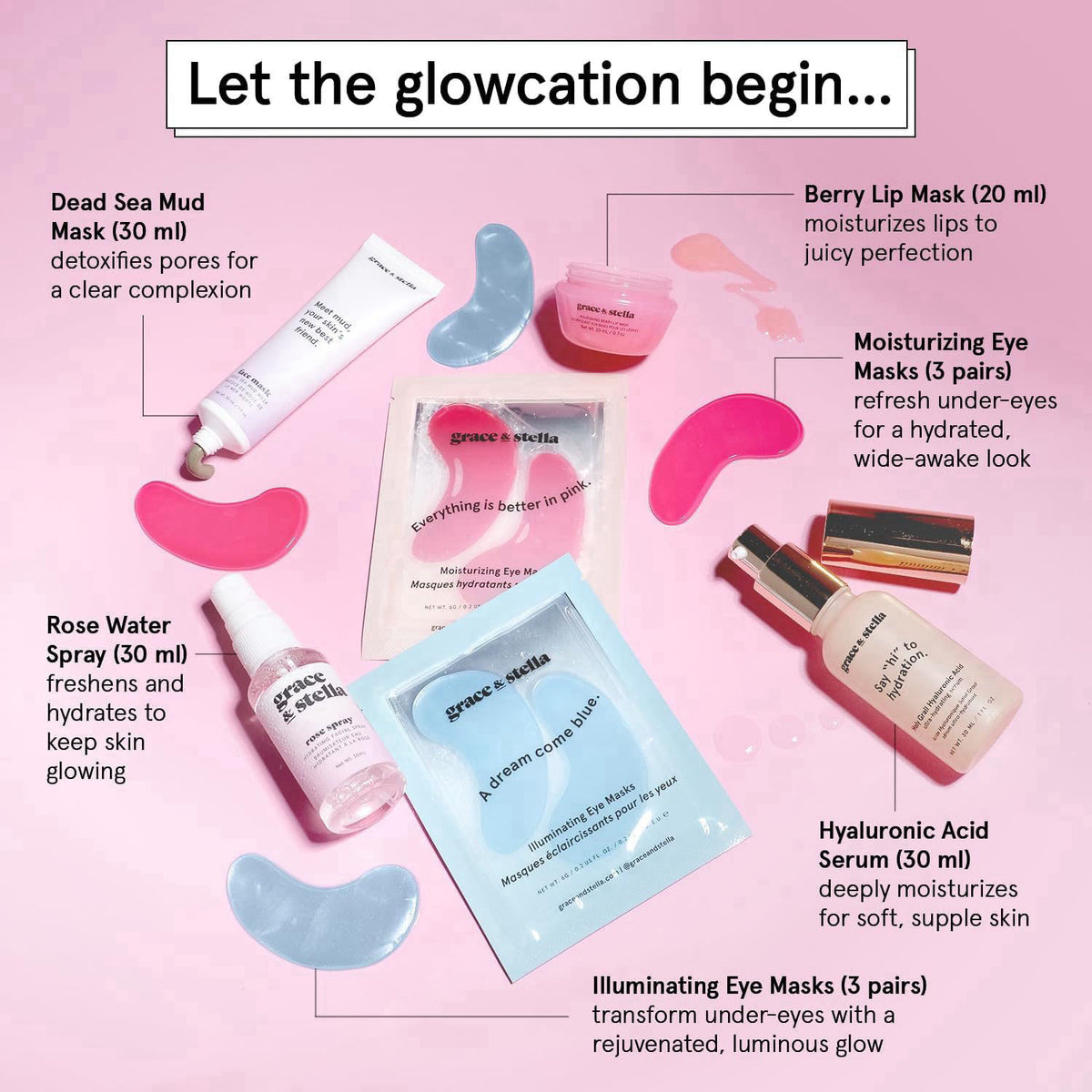 grace & stella Award Winning Skin Care Set - Gift Set for Women – packaging and label