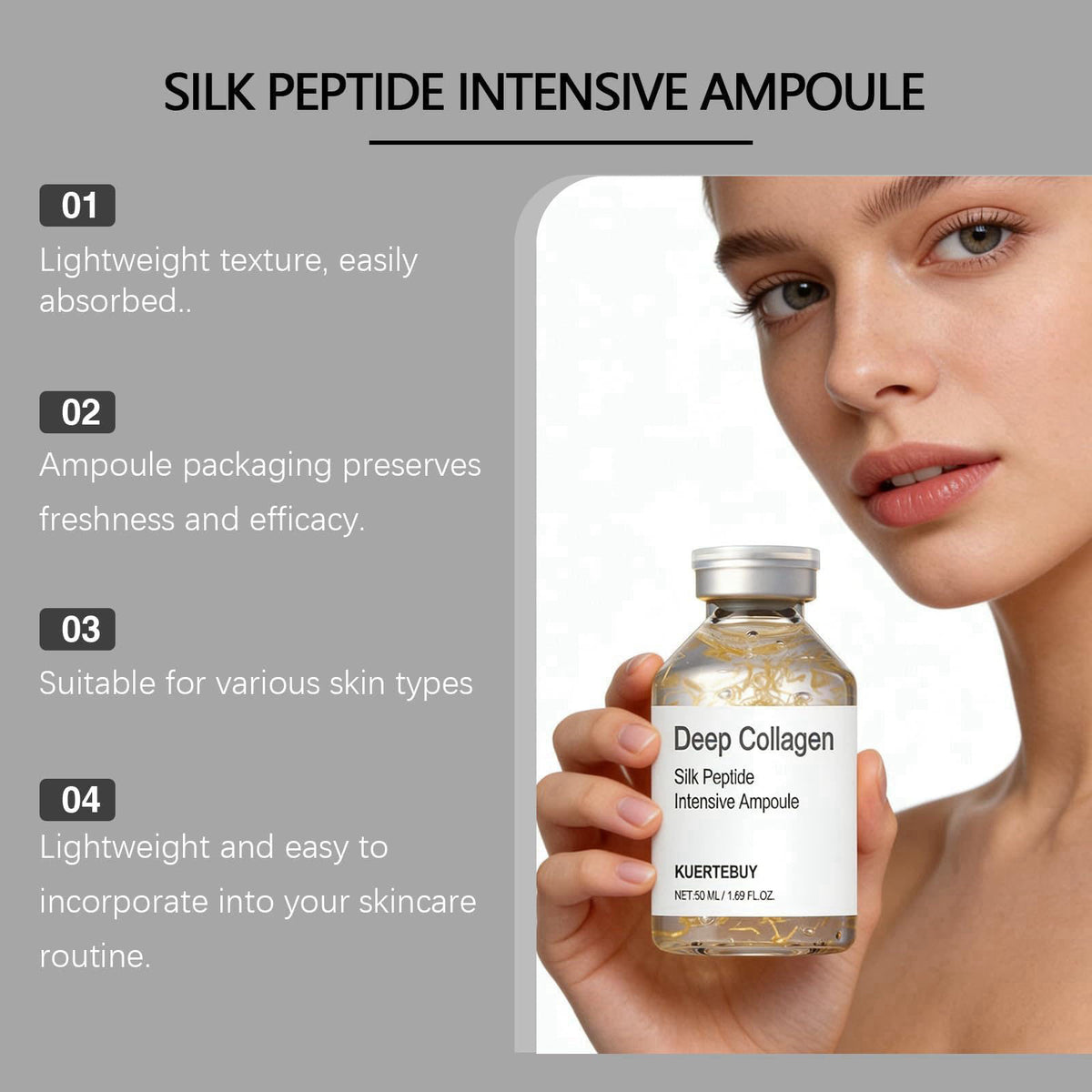 Fendai. JR Deep Collagen Peptide Intensive Ampoule, Korean Anti-Aging Facial Essence for Face Tightening, Lifting, Smoot