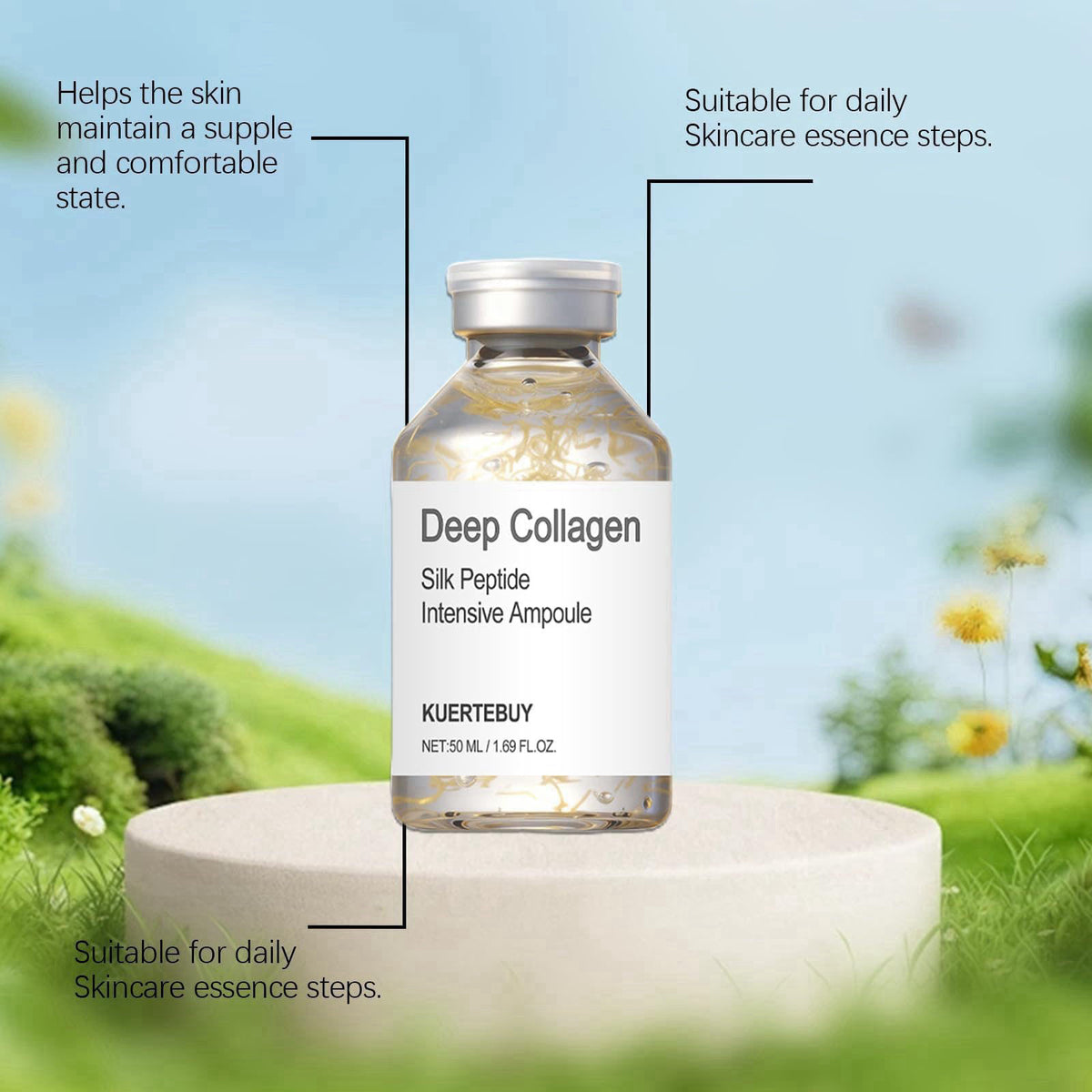 Fendai. JR Deep Collagen Peptide Intensive Ampoule, Korean Anti-Aging Facial Essence for Face Tightening, Lifting, Smoot