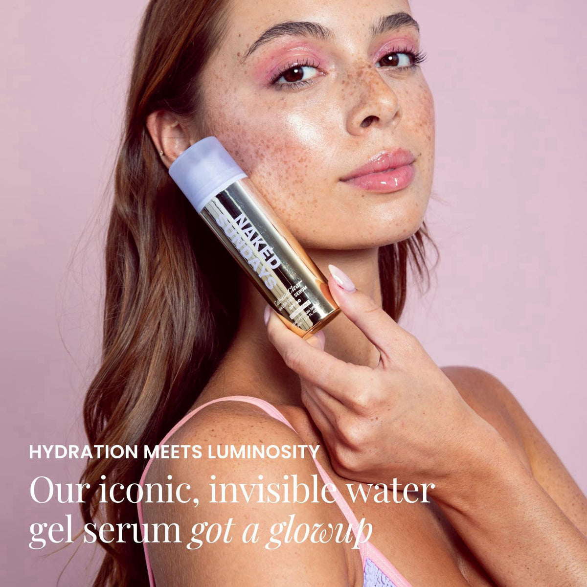 Naked Sundays CabanaClear Illuminating Sunscreen Serum SPF 50, 50ml – packaging and label