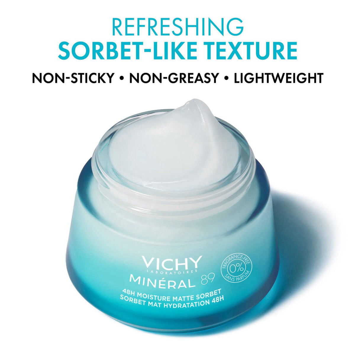 VICHY Minéral 89 Matte Sorbet Gel Face Moisturizer for Oily Skin 1.69oz – full view
