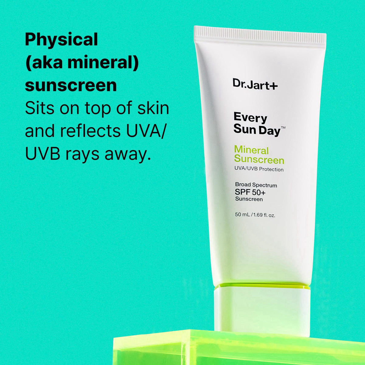 Dr.Jart+ Every Sun Day Mineral Korean Sunscreen SPF 50+ for Face with Zinc Oxide | Korean Skin Care | Travel Size, 1.69 