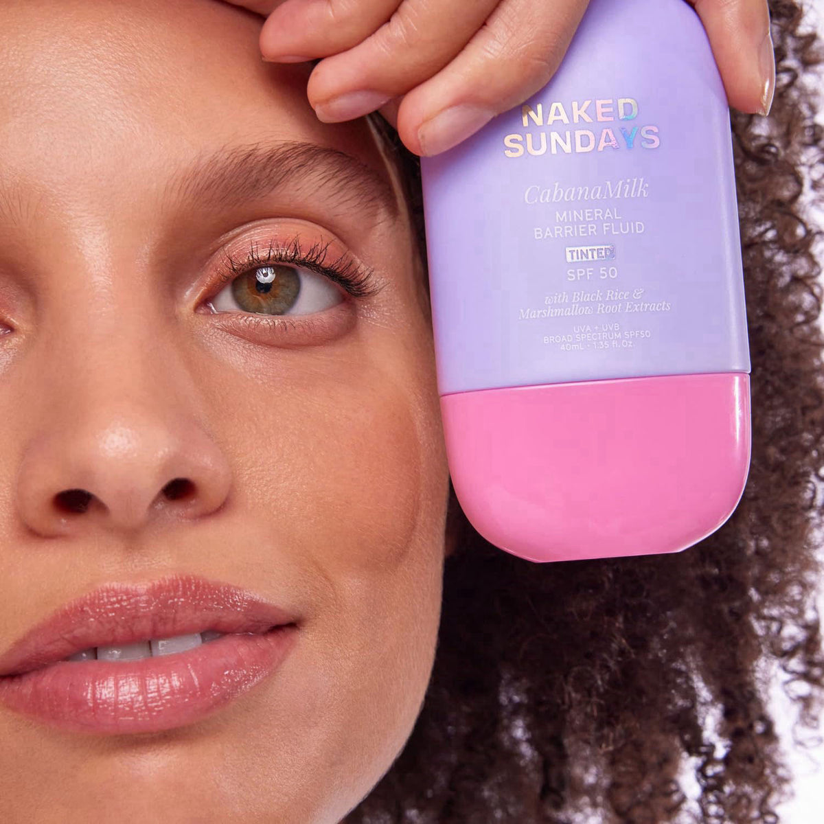 Naked Sundays CabanaMilk Milky Mineral Sunscreen Serum SPF 50, 40ml – back view and specifications