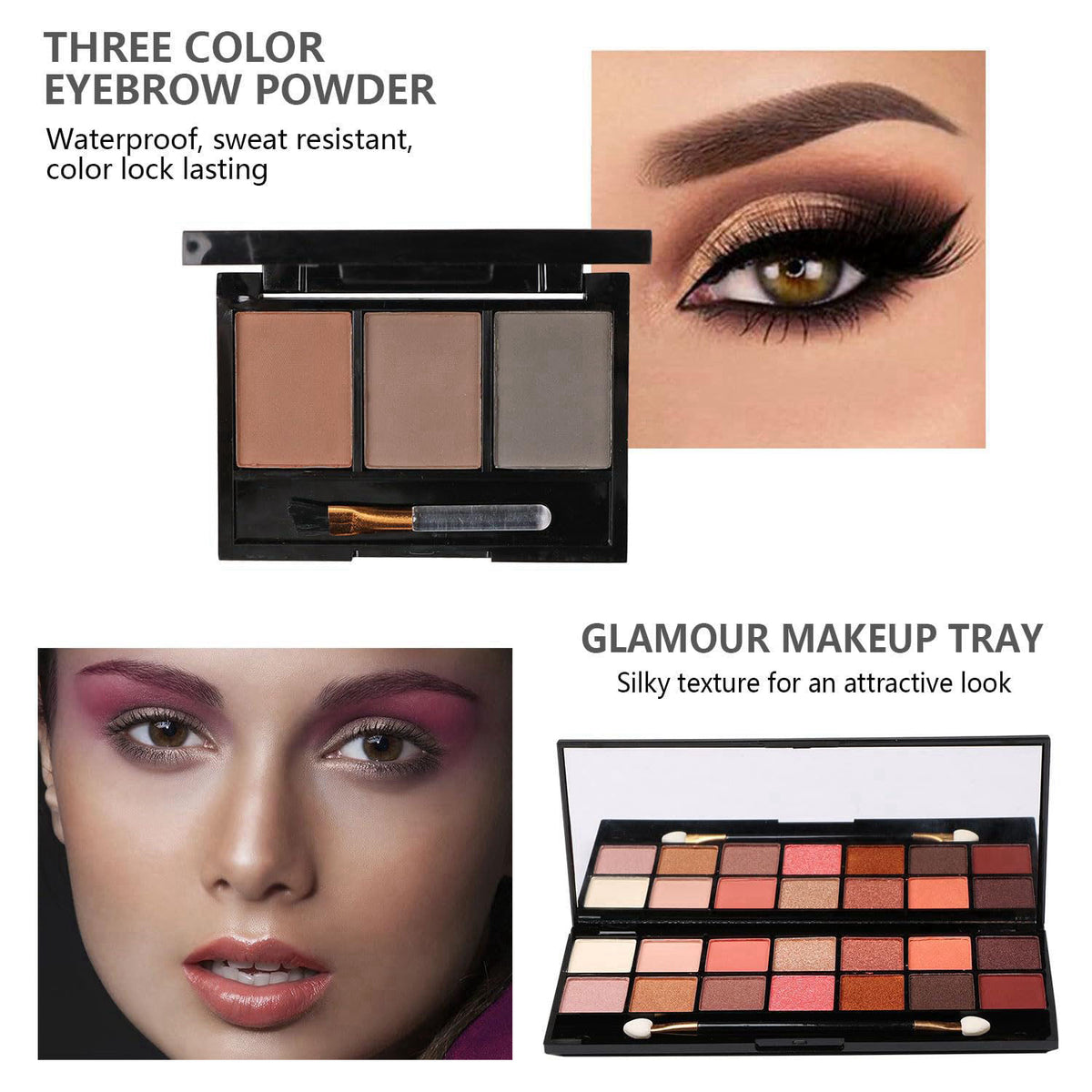 KARUIZI All in One Makeup Kit Full Kit Multipurpose Essential with Eyeshadow Palette,Lip Gloss,Foundation,Mascara,Eyebro