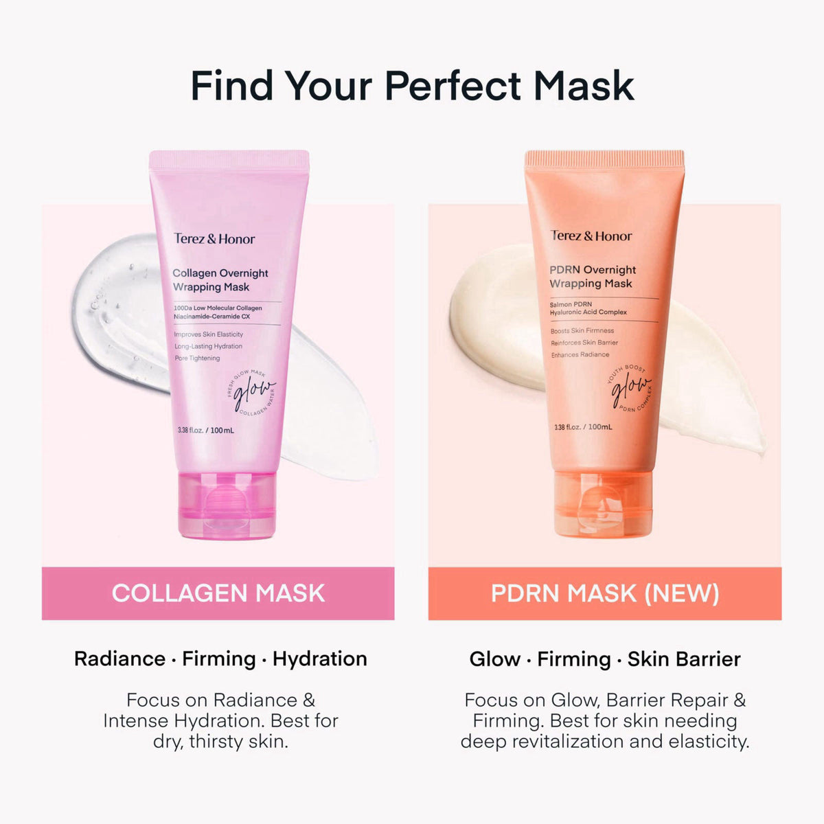 TEREZ & HONOR PDRN Overnight Wrapping Peel Off Facial Mask: Hydration & Skin Support, Salmon PDRN & Hyaluronic Acid Comp