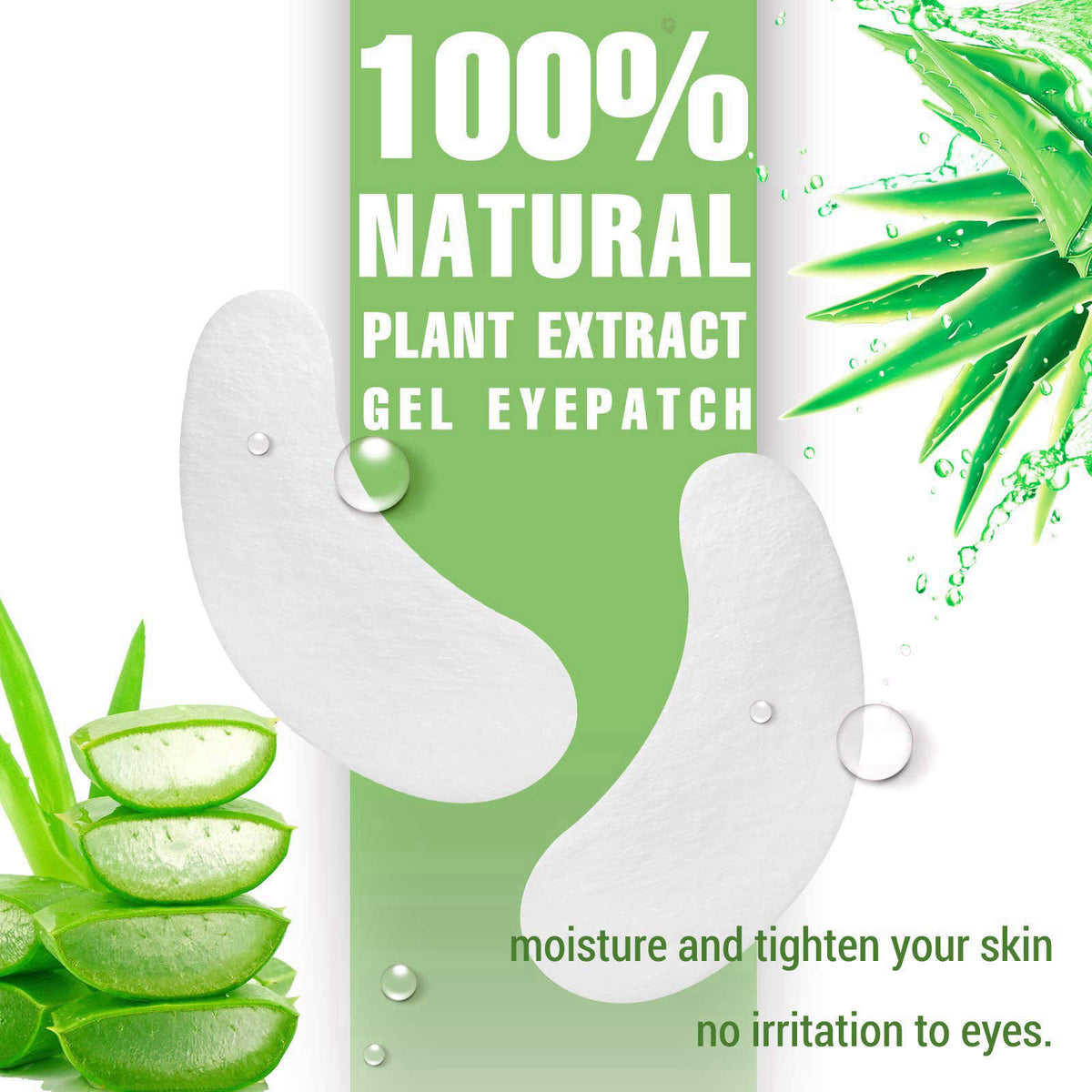 GreenLife 300 Pairs Eye Pads, 100% Naturel Eyelash Extension Under Eye Gel Pads patches kit Collagen with Aloe Vera Hydr