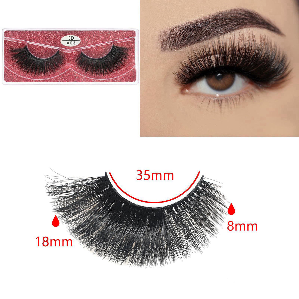FARRED Wholesale Faux Mink Lashes 30 Pairs 3D A03 Medium Length Vegan Eyelashes Fluffy Volume Strip Lashes Bulk Fake Mix