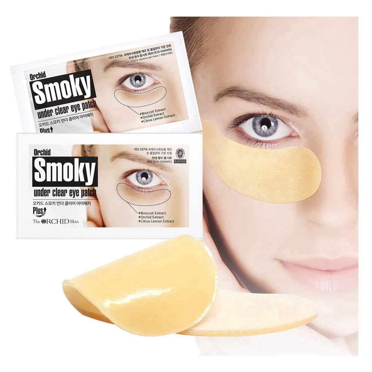 The Orchid Skin Eye Patch Skin Care Eye Masks for Dark Circles Korean Beauty 1oz Orchid Smoky Under Clear Eye Patch Pack