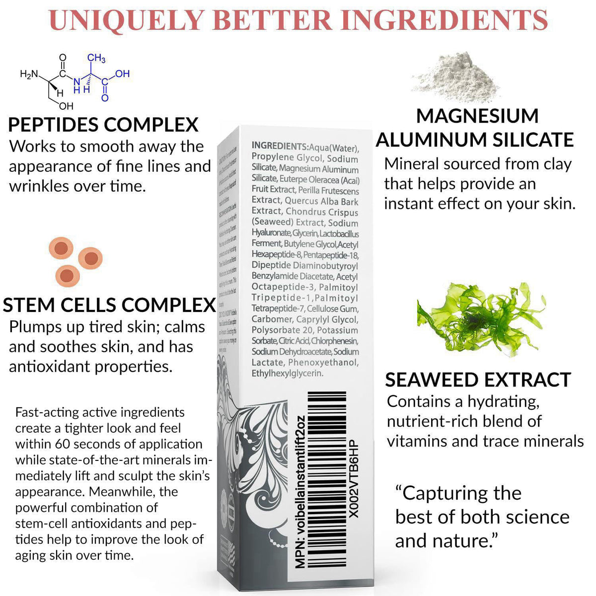 VOIBELLA BEAUTY Instant Face Lift Cream 2 oz - Eye, Neck, Face Tightening, Lifting – alternate angle