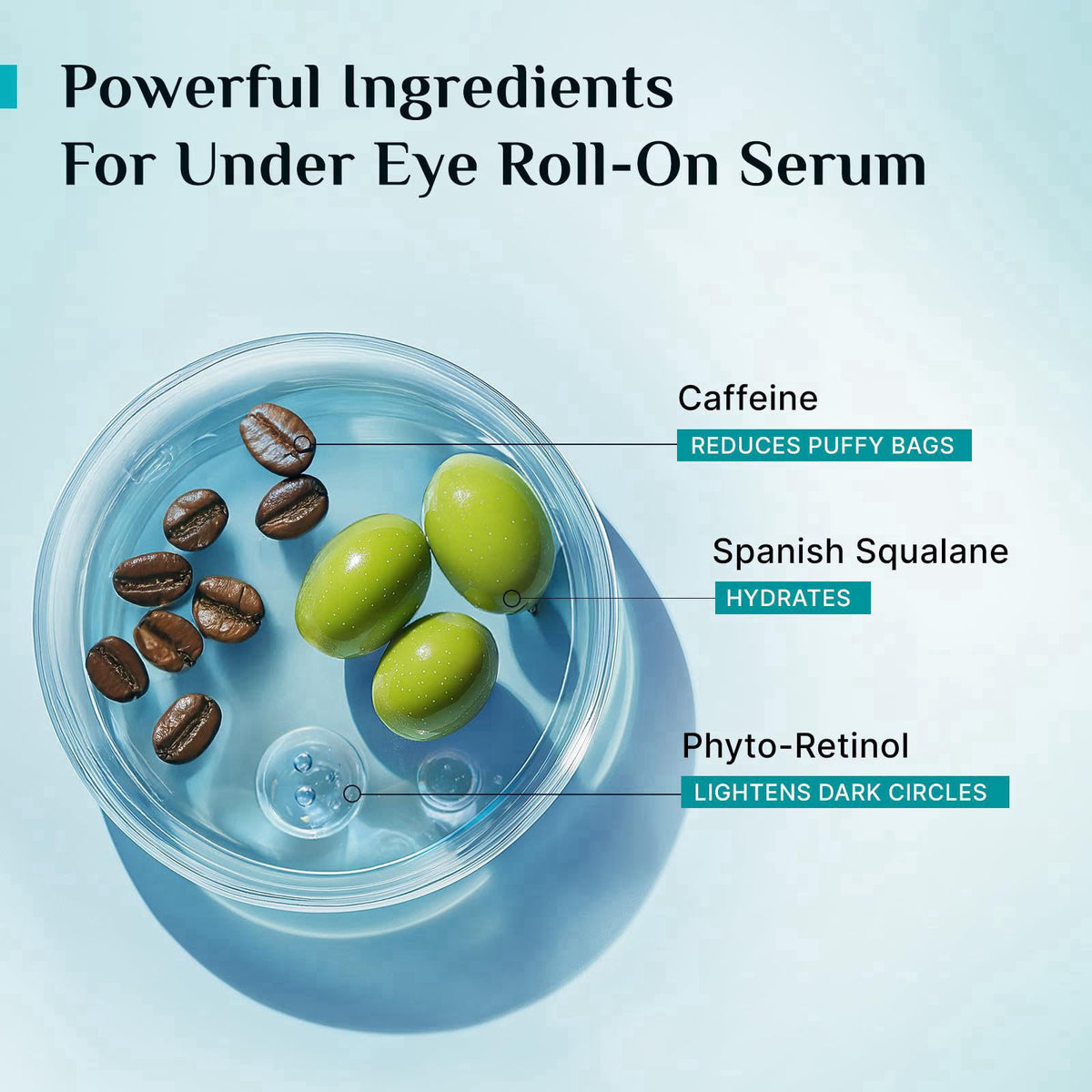 Pilgrim Spanish Squalane Glow-On Duo| Glow Moisturizer (25g) with Phyto-Retinol & Caffeine Roll-On Under Eye Serum (15ml