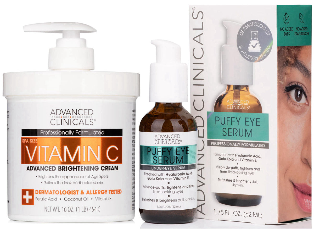 Advanced Clinicals Vitamin C Brightening Cream + Puffy Under Eye Brightening Serum Set – product photo (Serums)