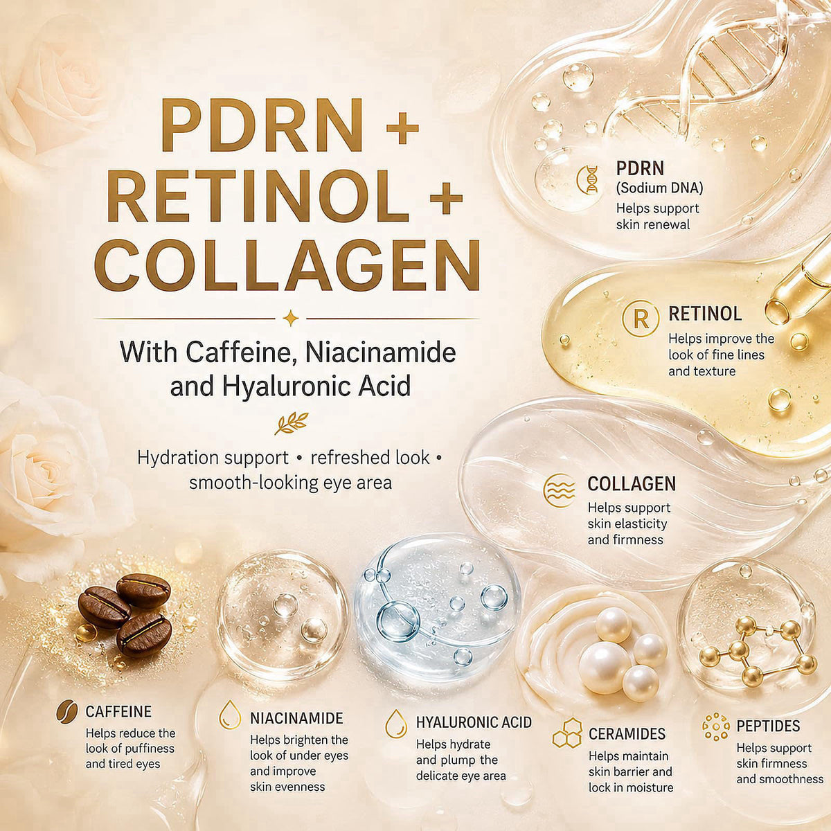 Besteye Retinol Under Eye Patches for Puffy Eyes & Dark Circles, Eye Mask – alternate angle