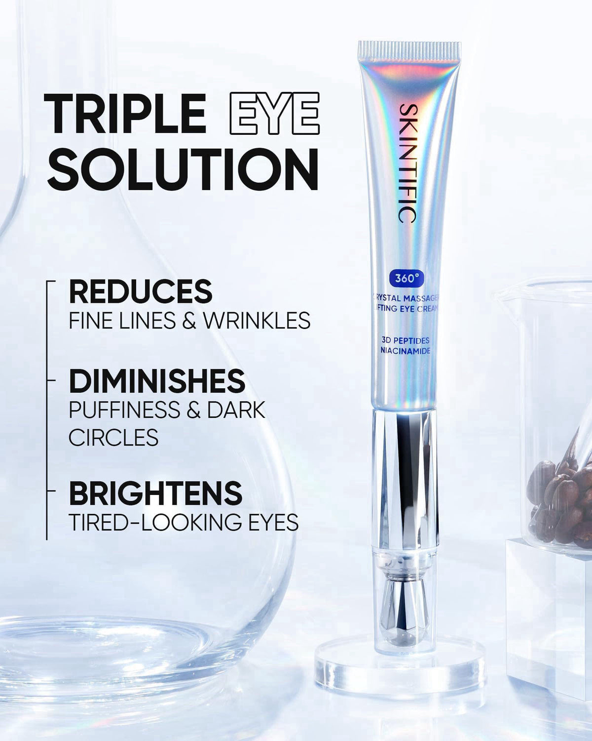SKINTIFIC Lifting Eye Cream, Reduce Puffiness/Fine Lines/Dark Circle 0.7 oz – full view