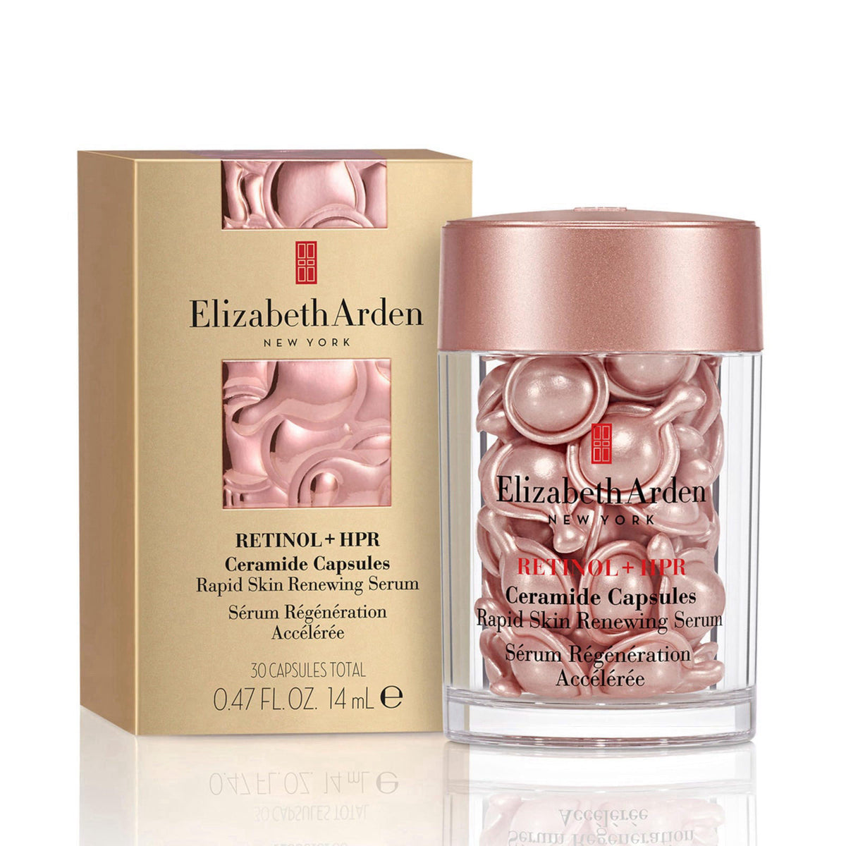 Elizabeth Arden Retinol + HPR Ceramide Rapid Skin Renewing Anti-Aging Face Serum Capsules, Fine Lines & Wrinkles Treatme
