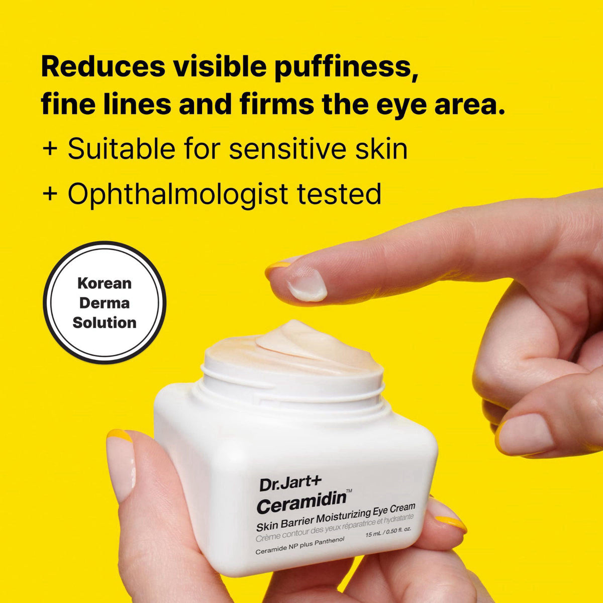 Dr.Jart+ Ceramidin Korean Eye Cream with Ceramides | Hydrates, Strengthens Skin Barrier, & Reduces Visible Puffiness | S