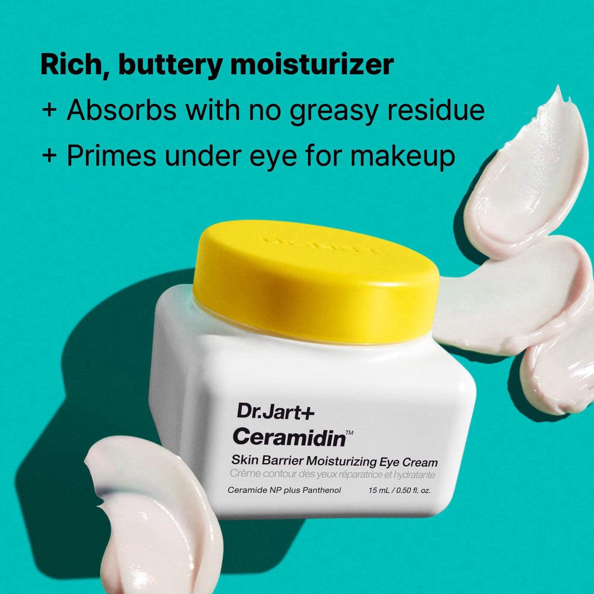 Dr.Jart+ Ceramidin Korean Eye Cream with Ceramides | Hydrates, Strengthens Skin Barrier, & Reduces Visible Puffiness | S
