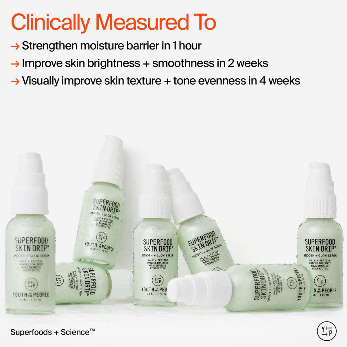 Youth To The People Superfood Skin Drip Smooth + Glow Face Serum (1 fl oz) – close-up detail