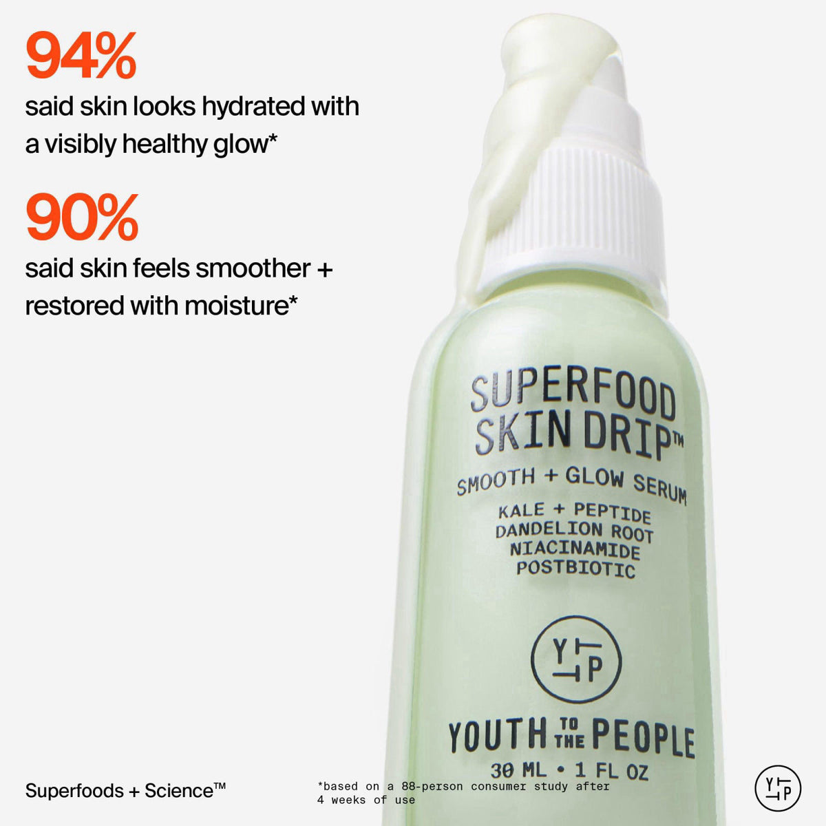 Youth To The People Superfood Skin Drip Smooth + Glow Face Serum (1 fl oz) – full view