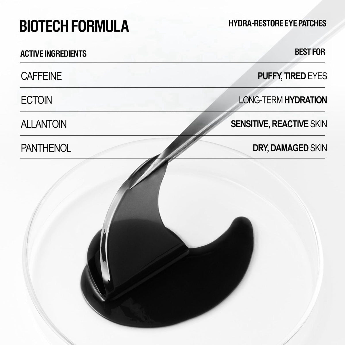 Grown Alchemist Hydra-Restore Eye Patches for Puffy Eyes & Dark Circles – back view and specifications