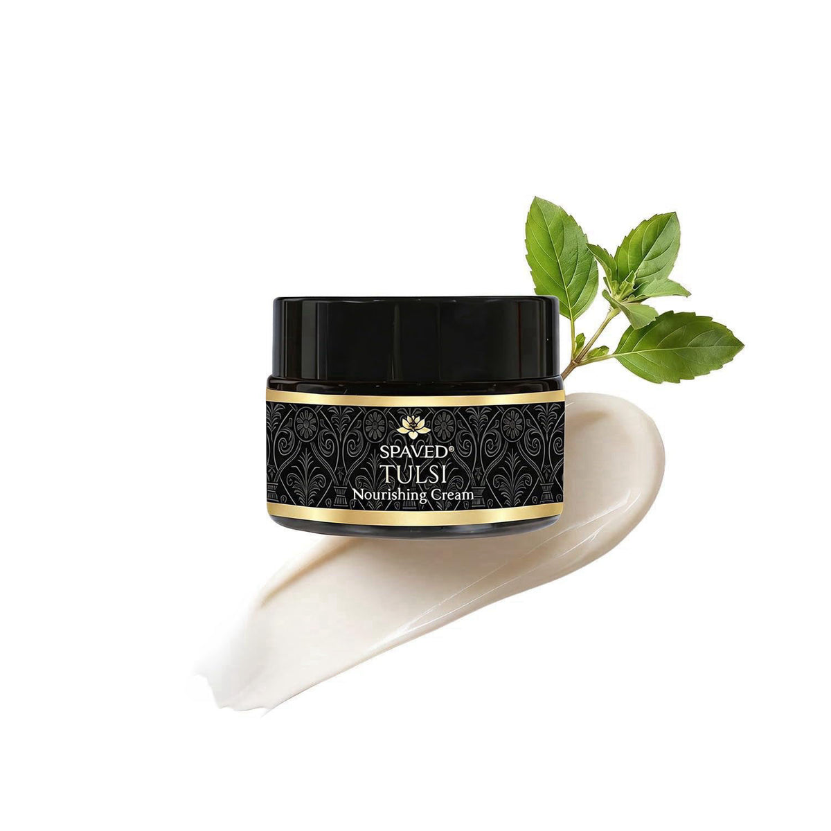 SPAVED Tulsi Face Cream 1.7 oz – Anti-Aging, Barrier Support & Hydrating Moisturizer with Shea Butter, Aloe Vera & Vitam
