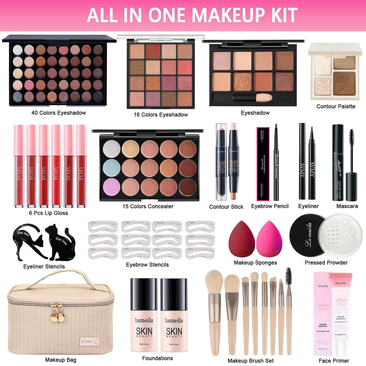Peenice All in One Makeup Kit for Women Full Kit, Makeup Gift Sets for Women Teens Girls, Makeup Essential Bundle Includ