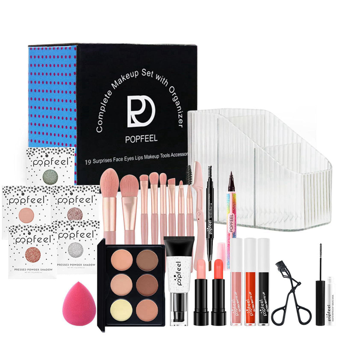 JasCherry Makeup Set, Cosmetic Make Up Starter Kit with Portable Travel Concealer Palette Lipstick Lip Gloss Eyeliner Ma