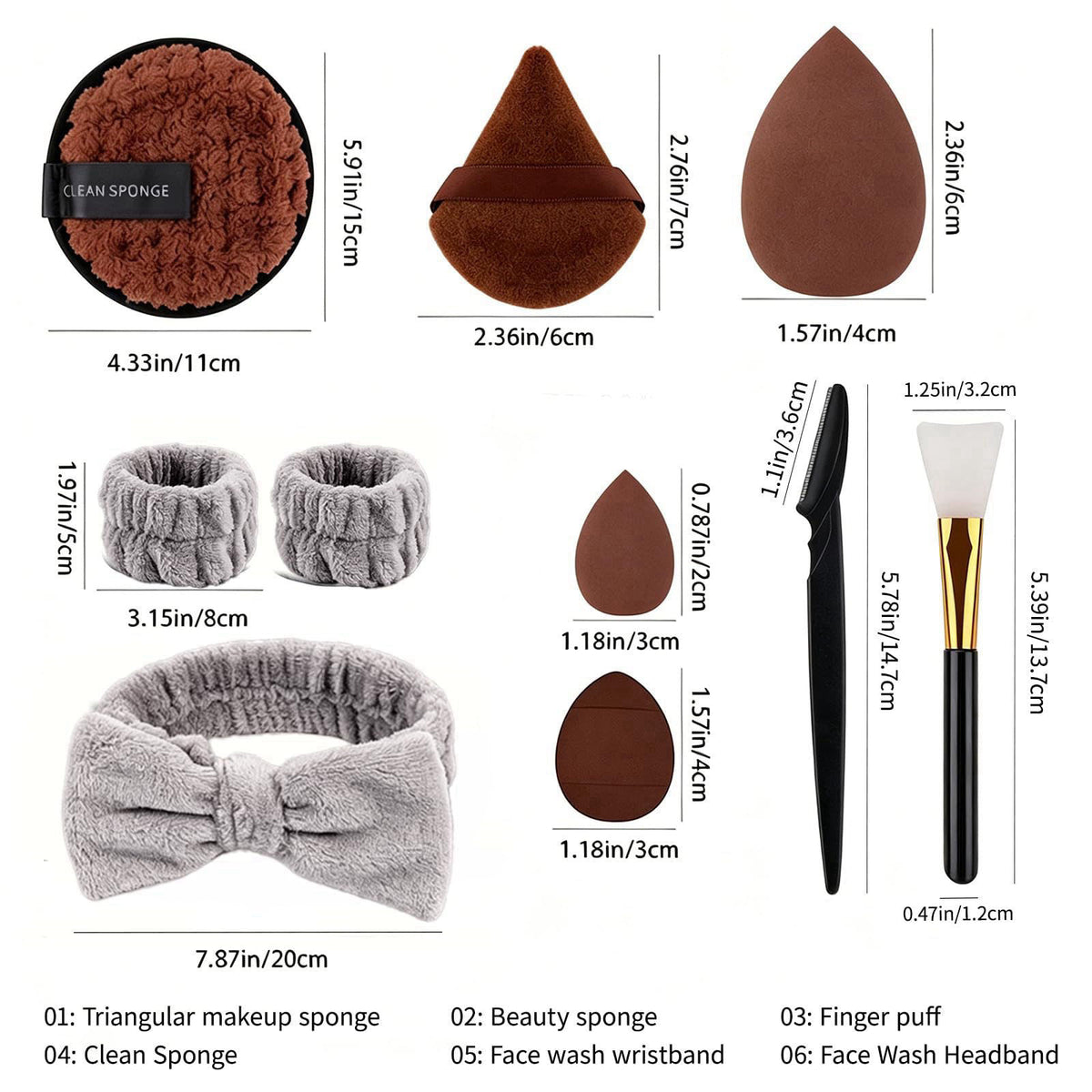 Kuyqd Makeup Brushes Set,52PCS Professional Makeup Tool Set Makeup Sponge – back view and specifications