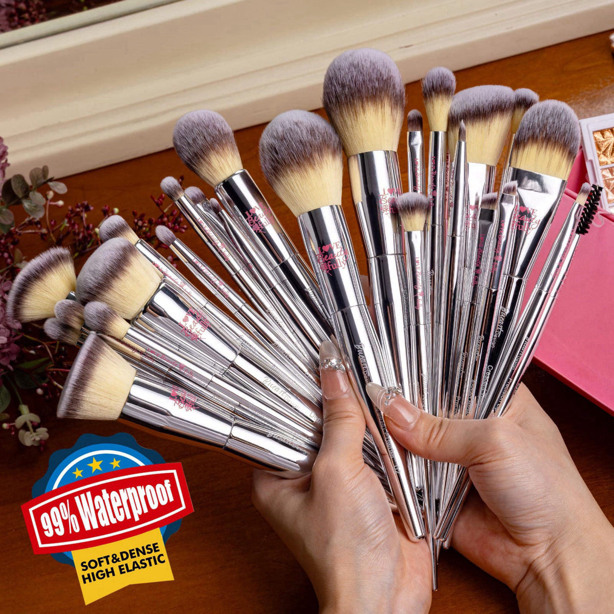 Bueart Design 26Pcs PRO Makeup Brushes Set Christmas Gift(with Elegant Box) – packaging and label