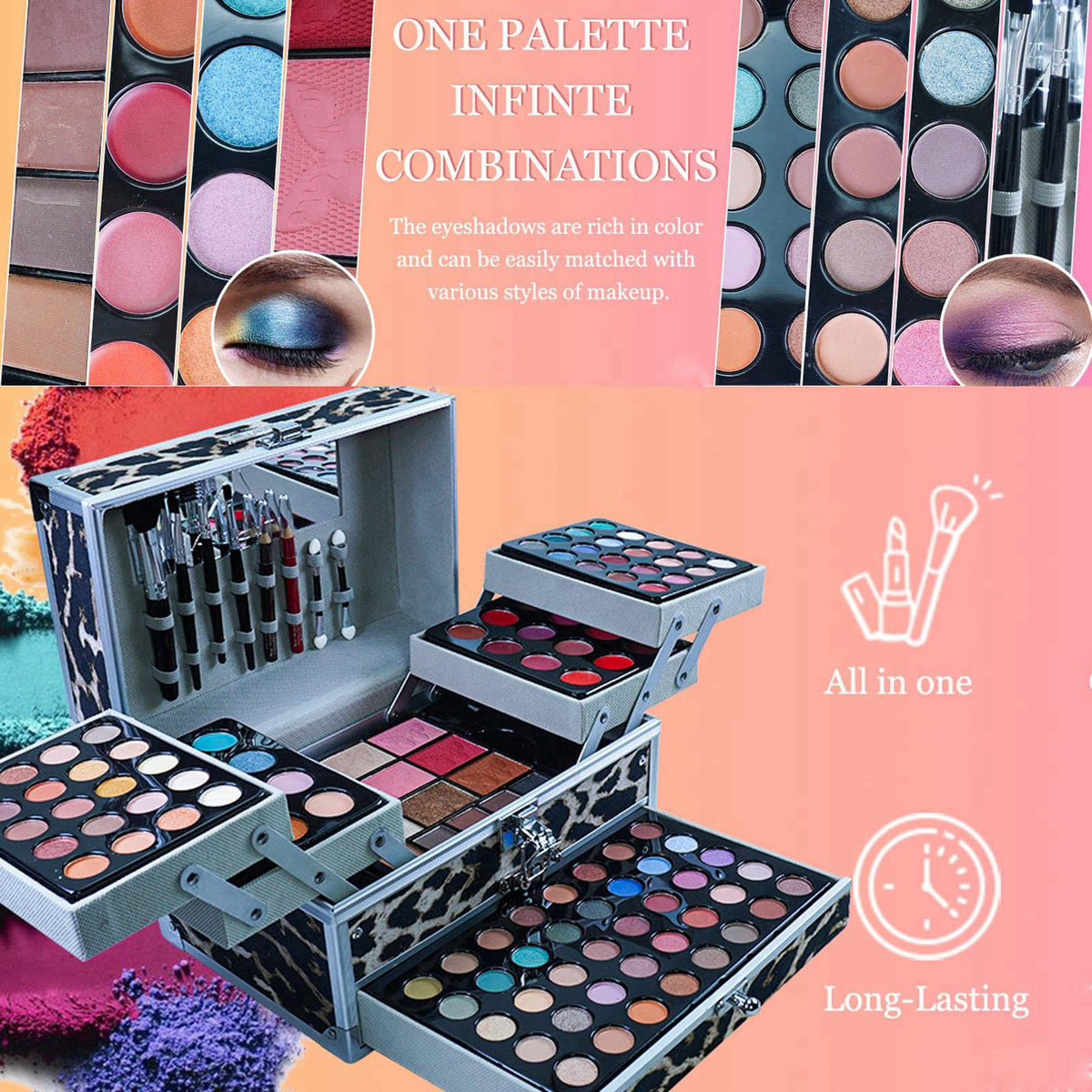 RoseFlower All-in-One Professional Makeup Kit, Makeup Set, Makeup Box – full view