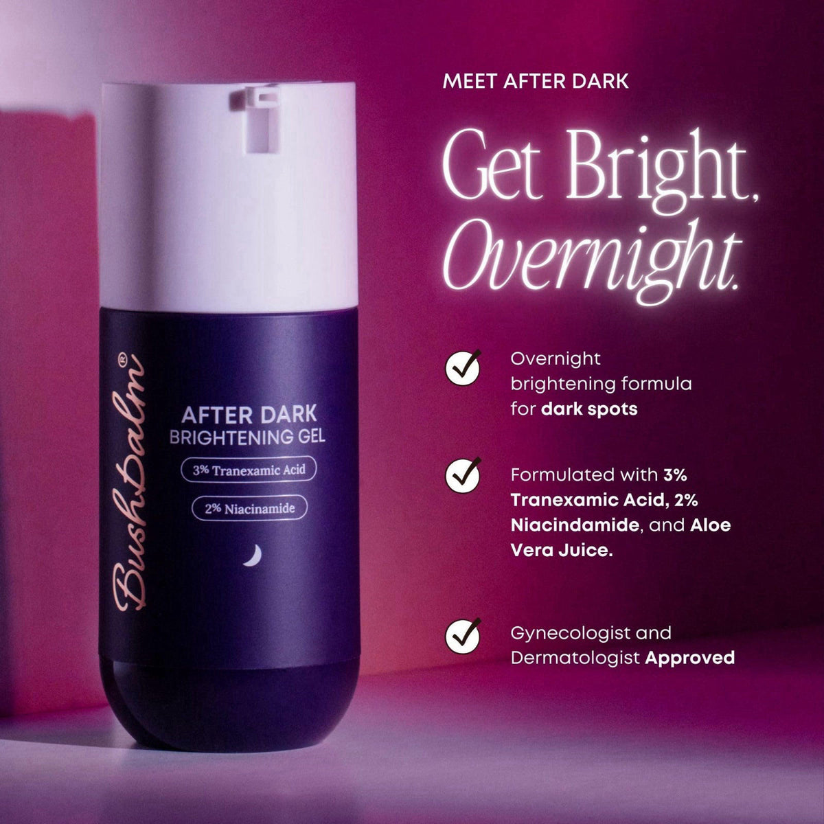 Bushbalm Overnight Brightening Gel - After Dark Gel, 50ml – close-up detail